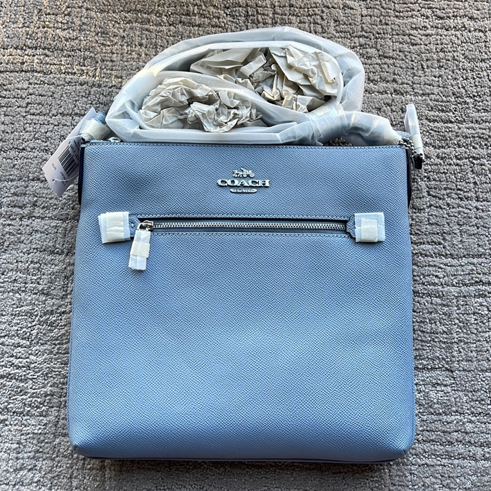 Brand New Tope Powder Blue Coach Handbag // Purse!!